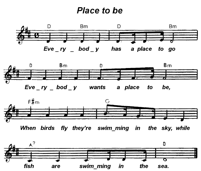 Нотный текст - place to be
