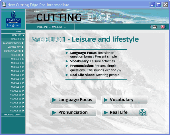 New Cutting Edge - список разделов модуля