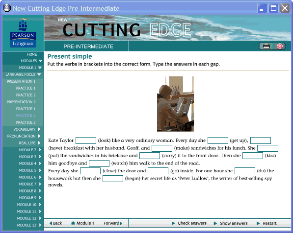 New Cutting Edge - упражнение по грамматике