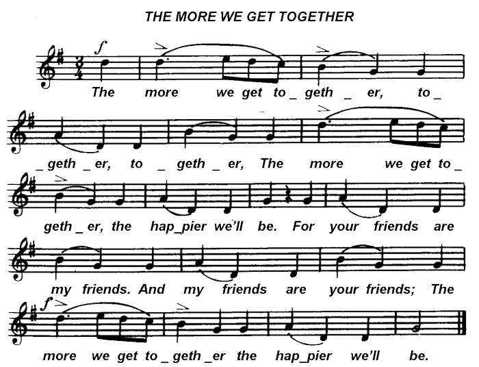 Нотный текст - the more we get together